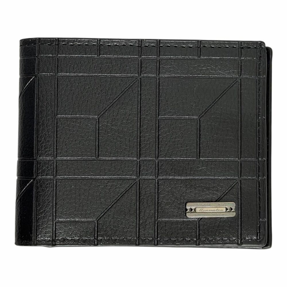Men's Stylish Black Textured Bi-Fold Wallet
